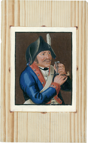 Lot 1577, Auction  120, Winterschmidt, Christian Gottlob, Quodlibet mit Darstellung eines Soldaten in Uniform