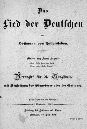 Hoffmann von Fallersleben, August Heinrich, Lied der Deutschen