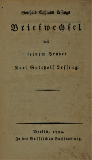 Lot 2063, Auction  120, Lessing, Gotthold Ephraim, Briefwechsel mit seinem Bruder Karl Gotthelf Lessing