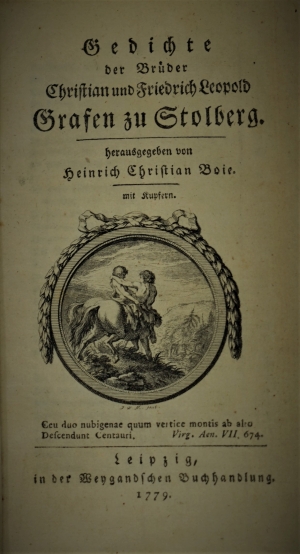 Lot 2109, Auction  120, Stolberg, Christian und Friedrich Leopold Grafen zu, Gedichte