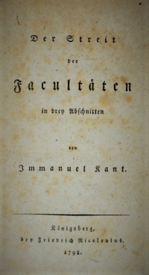 Lot 2133, Auction  120, Kant, Immanuel, Der Streit der Facultäten