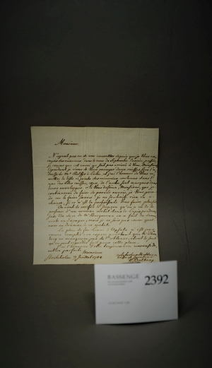 Lot 2392, Auction  120, Dalberg, Nils, Brief 1784 aus Stockholm