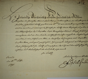 Lot 2457, Auction  120, Friedrich Wilhelm II., König von Preußen, Brief 1795 über die Geburt Friedrich Wilhelms IV.