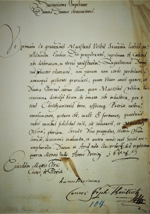 Lot 2473, Auction  120, Thököly, Stephan II., Brief 1658 an den Kaiser