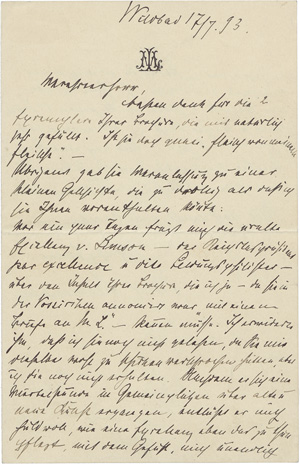 Lot 2512, Auction  120, Liebermann, Max, Brief 1893