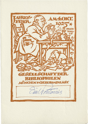 Lot 2521, Auction  120, Preetorius, Emil, Sammlung von Autographen und Drucken