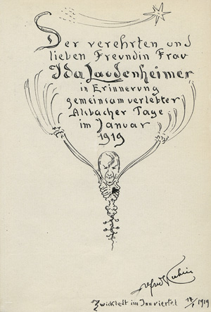 Lot 3574, Auction  120, Poe, Edgar Allan und Kubin, Alfred, Die denkwürdigen Erlebnisse des Artur Gordon Pym. Signierte OSkizze von A. Kubin