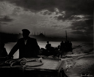 Lot 4173, Auction  120, Güler, Ara, Kumkapi Fishermen Returning to Port in the First Light of Dawn, Istanbul