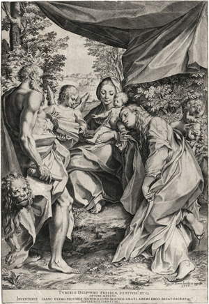 Lot 5056, Auction  120, Carracci, Agostino, Die Madonna mit dem Kinde, dem hl. Hieronymus...