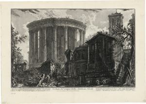 Lot 5351, Auction  120, Piranesi, Giovanni Battista, Veduta del tempio della Sibilla in Tivoli