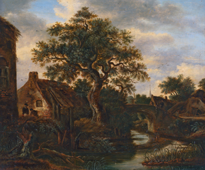 Lot 6011, Auction  120, Vries, Roelof van, Holländische Kanallandschaft mit Bauernhäusern 