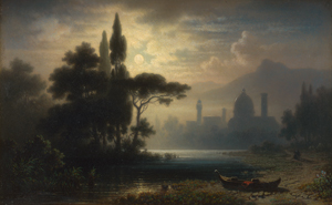 Lot 6121, Auction  120, Heilmayer, Karl, Vollmond über dem Arno mit Blick auf Florenz
