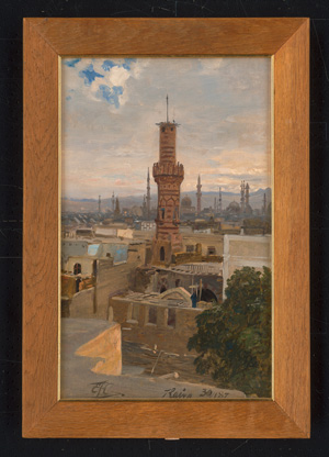 Los 6153 - Koerner, Ernst Carl Eugen - Blick über die Dächer von Kairo mit zahlreichen Minaretten und Moscheen aus dem Sheppard Hotel - 1 - thumb