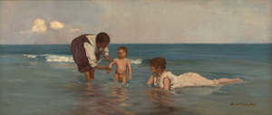 Los 6211 - Italienisch - 1890er Jahre. Annunziata Michetti mit ihrem Sohn Giorgio und Kindermädchen am Strand von Francavilla al Mare - 0 - thumb