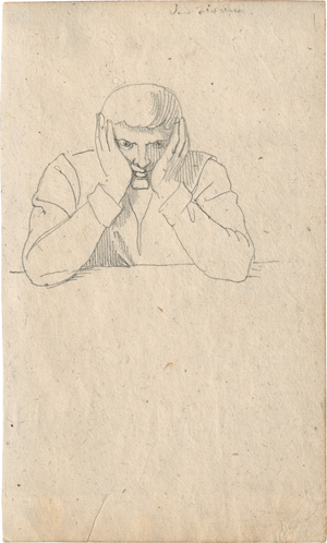 Lot 6341, Auction  120, Führich, Joseph von, Bildnis des Künstlers Adolf Zimmermann, sinnierend