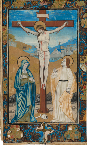 Lot 6633, Auction  120, Buchmalerei, Kreuzigung mit Maria und Johannes