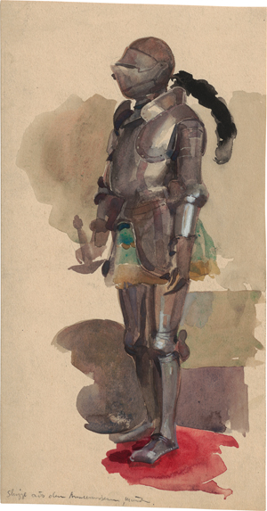 Lot 6813, Auction  120, Kley, Heinrich, Studie einer mittelalterlichen Rüstung im Armeemuseum München