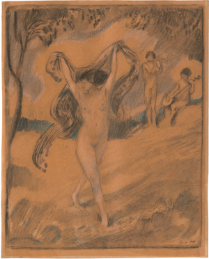 Lot 6827, Auction  120, Hofmann, Ludwig von, Tanzender weiblicher Akt von Musikanten begleitet