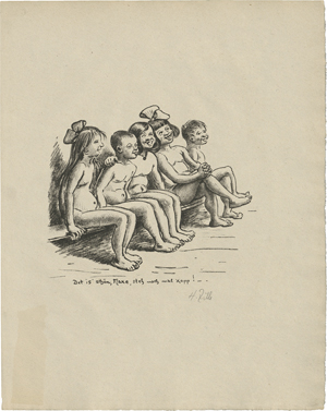 Lot 7121, Auction  120, Zille, Heinrich, Fünf Kinder auf einer Bank