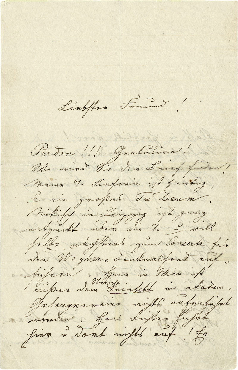 Lot 2542, Auction  120, Bruckner, Anton, Brief 1884