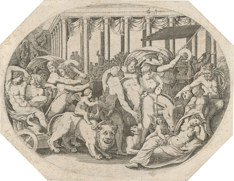 Lot 5615, Auction  120, Italienisch, 16. Jh. Bacchus kehrt im Triumph mit Silenus und seinen Begleitern aus Indien zurück