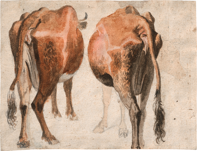 Lot 6706, Auction  120, Italienisch, 18. Jh. . Zwei Kühe in Rückenansicht