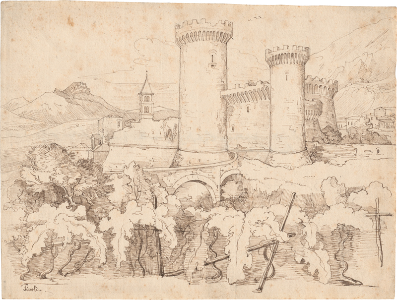 Lot 6736, Auction  120, Olivier, Friedrich, Blick auf Tivoli mit der Rocca Pia