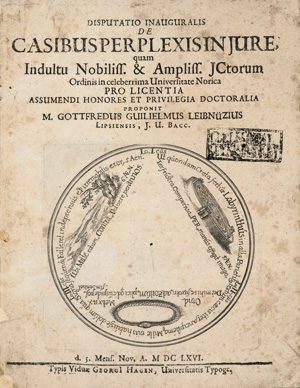 Leibniz, Gottfried Wilhelm, Sammelband mit 4 Frühschriften und 4 Gelegenheitsdrucken