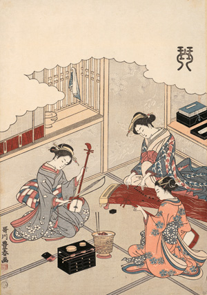 Lot 715, Auction  121, Toyoharu, Utagawa, Ukiyo-e Farbholzschnitt. Format Oban tate-e (cm)