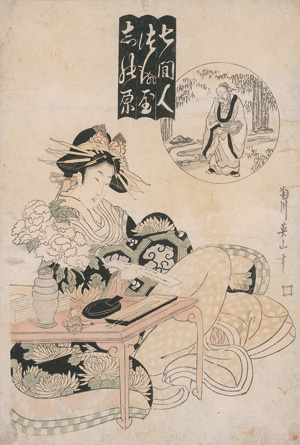 Lot 732, Auction  121, Ukiyo-e und Eizan, Kikukawa, 2 Farbholzschnitte aus der Sammlung Winzinger, mit dem kleinen roten Sammlerstempel "W".
