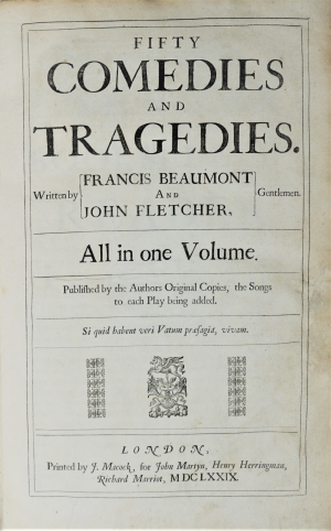Lot 2017, Auction  121, Beaumont, Francis und Fletcher, John, Fifty Comedies and Tragedies. All in one Volume. 