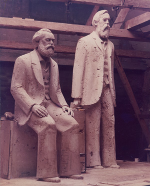 Lot 4149, Auction  121, Bergemann, Sibylle, Plaster model for the Marx-Engels-Forum by Ludwig Engelhardt in his studio