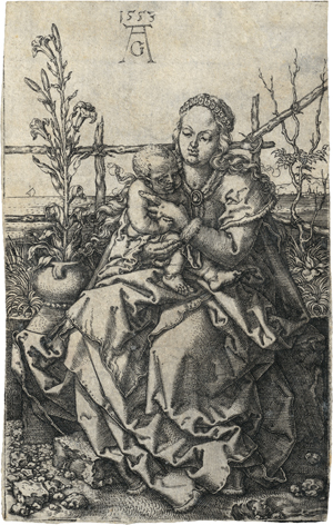 Lot 5003, Auction  121, Aldegrever, Heinrich, Die Jungfrau mit dem Kind auf der Rasenbank