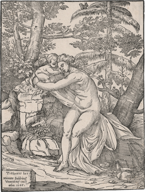 Lot 5029, Auction  121, Boldrini, Nicolò, Venus und Amor in einer Landschaft