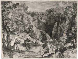 Lot 5053, Auction  121, Cort, Cornelis - nach, Der hl. Franziskus in der Landschaft seine Stigmata empfangend