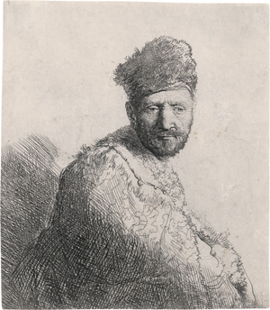 Lot 5173, Auction  121, Rembrandt Harmensz. van Rijn, Mann mit kurzem Bart, in gesticktem Pelzmantel