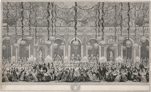 Lot 5227, Auction  121, Cochin d.Ä., Charles Nicolas, Das Spiel des Königs und der Königin in der großen Galerie in Versailles