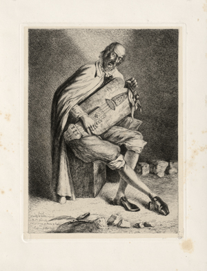 Lot 5378, Auction  121, Villot, Frédéric, Ein singender Mann mit einer Zither