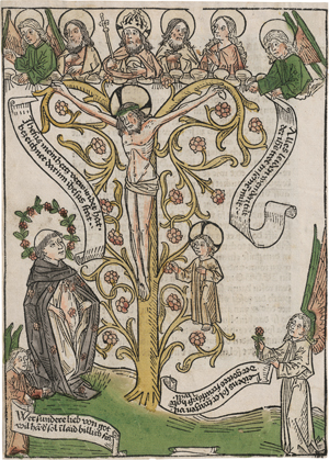 Los 5467 - Deutsch - um 1480. Heinrich Seuse, kniend vor dem Lebensbaum mit dem gekreuzigten Jesu - 0 - thumb