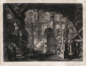 Lot 5576, Auction  121, Piranesi, Giovanni Battista, Der Pfeiler mit den Ketten