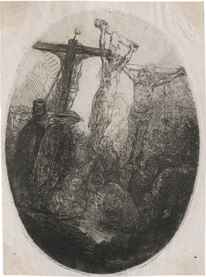 Lot 5601, Auction  121, Rembrandt Harmensz. van Rijn, Christus am Kreuz zwischen den Schächern