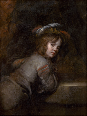 Lot 6016, Auction  121, Niederländisch, 1620er/30er Jahre. An eine Steinbrüstung gelehnter Junge mit Federbarett