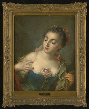 Los 6023 - Boucher, François - Schule - Dame im gelben Kleid mit rosa Schleifen; Dame im blauen Kleid mit Blume am Dekolleté - 2 - thumb