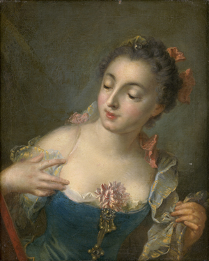 Los 6023 - Boucher, François - Schule - Dame im gelben Kleid mit rosa Schleifen; Dame im blauen Kleid mit Blume am Dekolleté - 0 - thumb