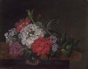 Lot 6083, Auction  121, Dänisch, um 1830. Blumenstillleben mit roten und weißen Pentas