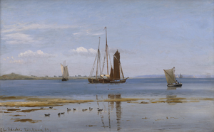 Lot 6113, Auction  121, Blache, Christian Vigilius, Segelschiffe im Fjord von Kallehave in Dänemark