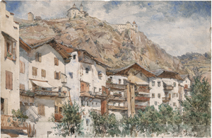 Lot 6818, Auction  121, Hertel, Albert, Klausen in Südtirol mit Blick auf das Kloster Säben