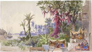 Lot 6832, Auction  121, Fischer, Ludwig Hans, Osmanen in einem Teegarten am Bosporus