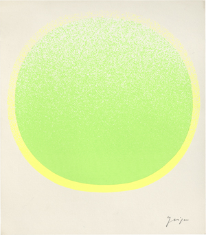 Lot 7263, Auction  121, Geiger, Rupprecht, Grüner Kreis mit leuchtrotem Kranz auf weiß; Blauer Kreis mit hellem Kranz auf silber
