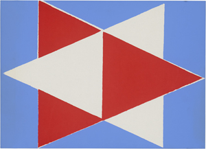 Lot 7268, Auction  121, Glöckner, Hermann, Rot und Weiß, ineinander, auf Blau